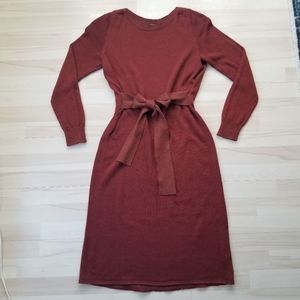 ⭐ Banana Republic Midi Sweater Dress w/ Metalic Threads, Tie Waist